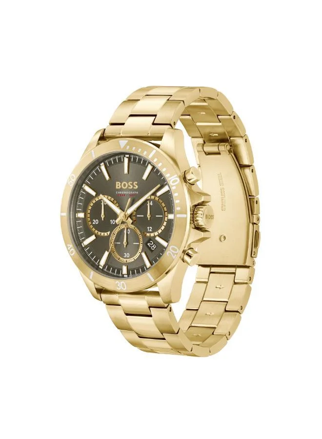BOSS  Troper Collection Chronograph Quartz Watch For Men With Gold-Tone Stainless Steel Bracelet - 1514059 for Men | Best Price UAE